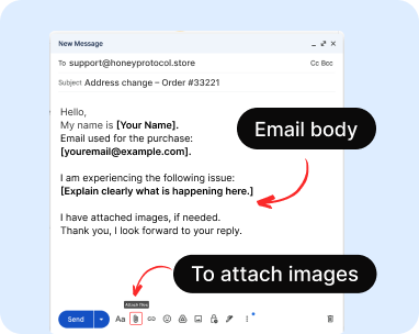 Screenshot showing email body